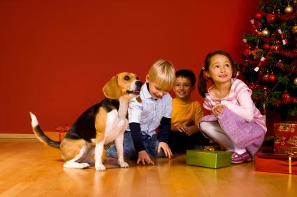Natale-albero-bambini-cane