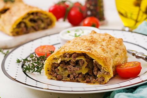 strudel di carne e verdure